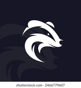 Badger logo on isolated background v77