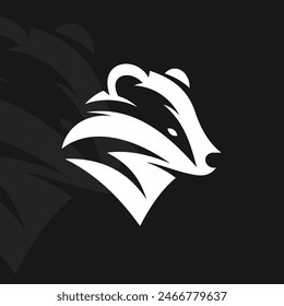 Logotipo de tejón sobre fondo aislado v61