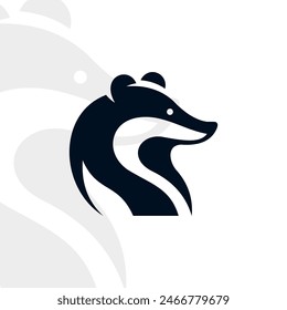 Badger logo on isolated background v47