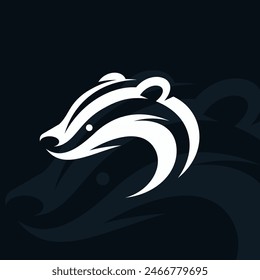 Logotipo de tejón sobre fondo aislado v50