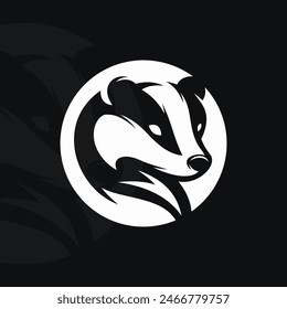 Logotipo de tejón sobre fondo aislado v13