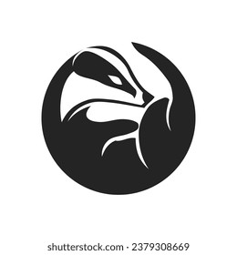 Plantilla de logotipo de Badger Aislada. Identidad de marca. Gráfico de vectores de resumen de iconos