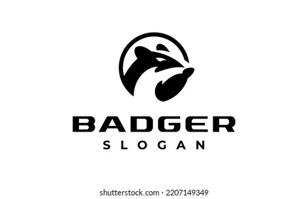 Badger Logo Template Vector Illustration Honeybadger Animal Symbol