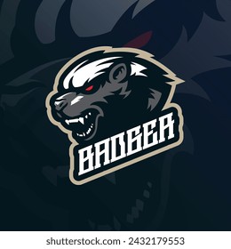 Badger mascot logo design vector with modern illustration concept style for badge, emblem and t shirt printing. Angry badger head illustration.