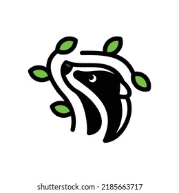 Badger Nature Leaf Logo Design