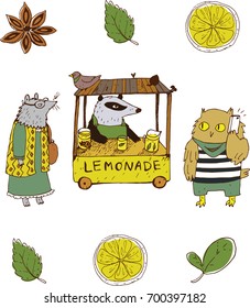 Badger sell fresh cold vitamin glorious homemade lemonade with lemon juice, basil and anise-tree. Ms. muskrat and young owl hold an interest.