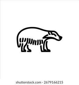 badger side view outline icon. badger black line illustration.