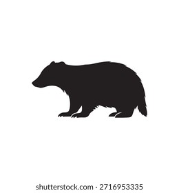 Badger silhouette icon vector flat design