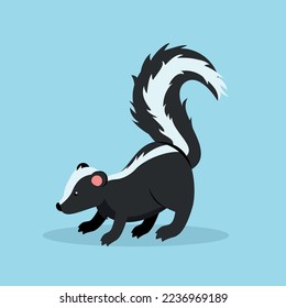 Badger stands on four legs, side view