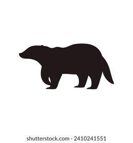 Silhouette de animales Badger taiga. Icono de representantes de la fauna silvestre. Ilustración vectorial aislada para el logotipo.