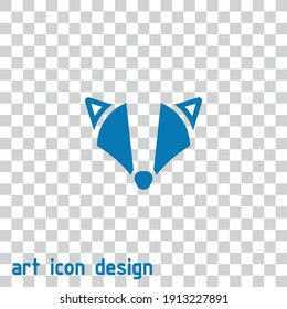 badger vector icon on an abstract background