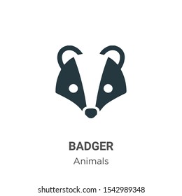 Badger vector icon on white background. Flat vector badger icon symbol sign from modern animals collection for mobile concept and web apps design.