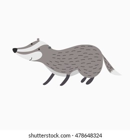 badger vector picture isolated on white background stands on four legs