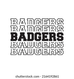 Badgers School Team Spirit Vector.