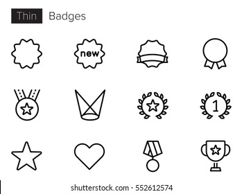 Badges & Achievements Line Vector icons