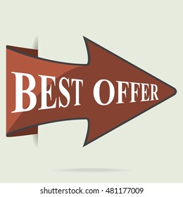 Badges, Best offer label, vector sale tag illustration