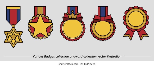 Coleção de emblemas de ilustração de vetor de coleção de prêmio