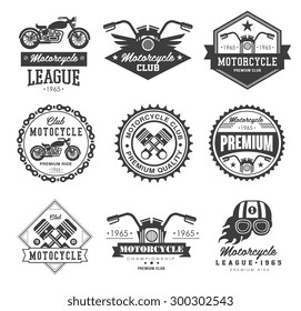 Badges, emblems Motorcycle Collections vector logo set