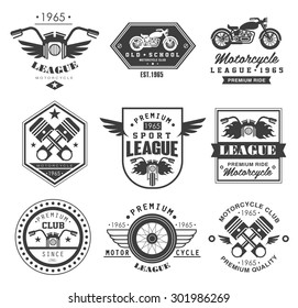 Badges, emblems Motorcycle Collections vector logo set
