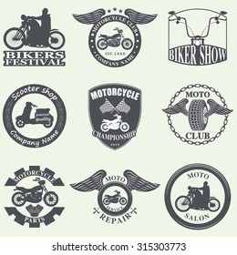 Badges, emblems Motorcycle Collections vector logo set