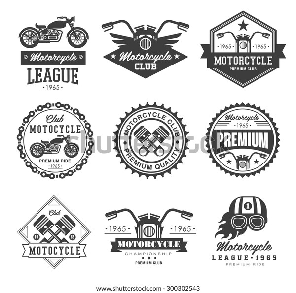 Badges Emblems Motorcycle Collections Vector Logo Stock Vector (Royalty ...