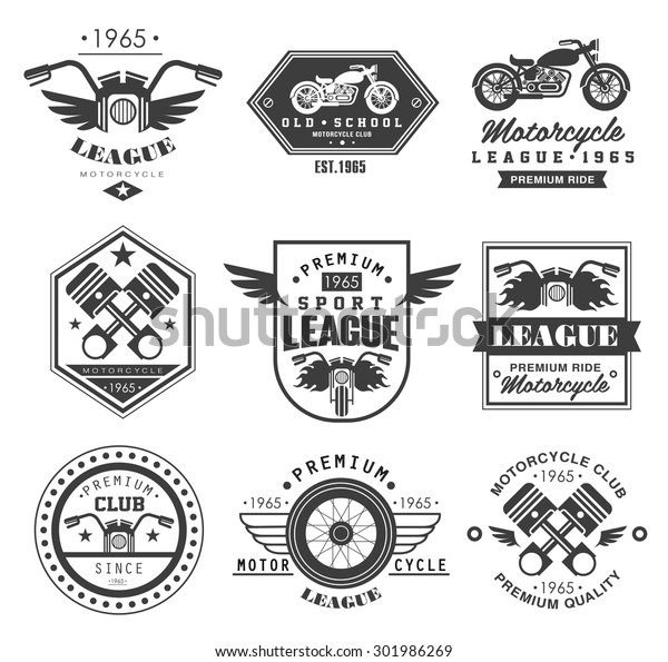 Badges,\
emblems Motorcycle Collections vector logo\
set