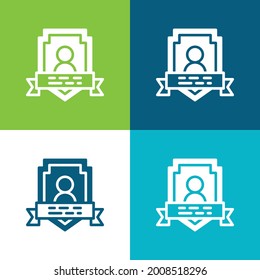 Badges Flat four color minimal icon set