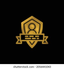 Badges gold plated metalic icon or logo vector
