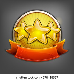 Badges of gold stars. Vector illustration.