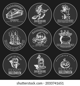 badges for halloween and scary party