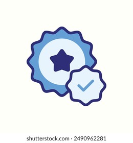 icono de insignias, aislado icono azul tema comercio electrónico