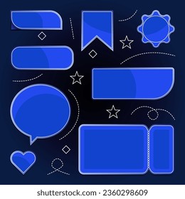 badges and label template, special blue clolors
