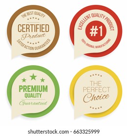 Badges and labels collection. Quality, assurance marks. Vector