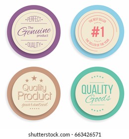 Badges and labels collection. Quality, assurance marks. Vector