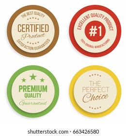 Badges and labels collection. Quality, assurance marks. Vector