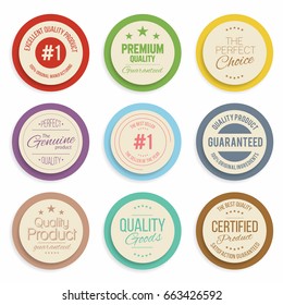 Badges and labels collection. Quality, assurance marks. Vector