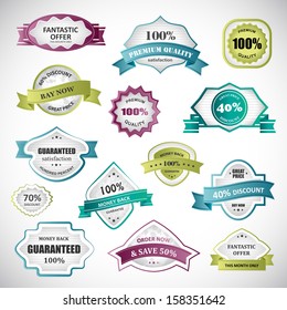 Badges And Labels Set - Isolated On Gray Background - Vector Illustration, Graphic Design Editable For Your Design.