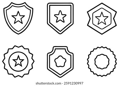 Badges line art collection for graphics