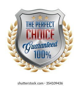 Badges Luxury Silver with Gold, Red and Navy Details. Perfect Choice.