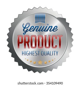 Badges Luxury Silver with Gold, Red and Navy Details. Genuine Product.