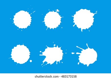 Badges Milk set. Splash and blot isolate on background. Emblems Clean