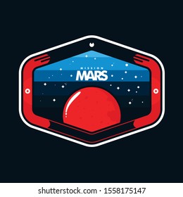 Badges Mission Mars Vector illustration