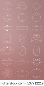 Insignias en la colección de vectores de fondo rosa