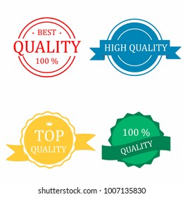 Badges and quality stamp.  Labels with best, high quality. Vector