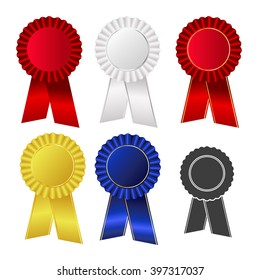 Badges with ribbon Vector Illustration