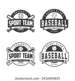 Badges set of baseball team. Baseball logo, emblem set collection, design template