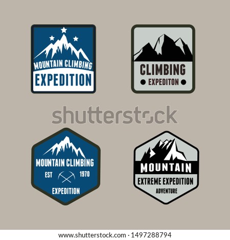 Badges Set Mountain Adventure Logo Explorer