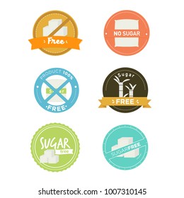 Badges sugar free. Vector. 