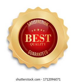 Badges With Text Best Quality Satisfaction Guaranteed Golden Effect Vector Illustration