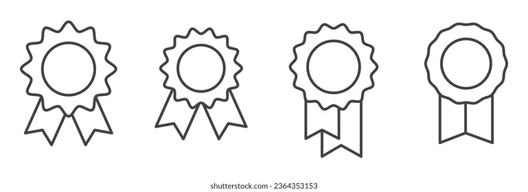 Badges vector icon line illustration. Set of trophy or awards for winners isolated. awards symbols of success, championship and triumph icons. Simple symbols for app development and website design.